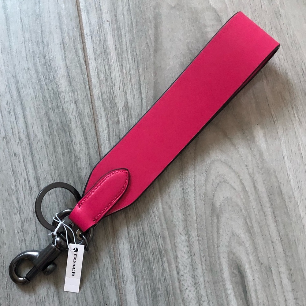 Coach Pink Leather Keychain - Picture 2 of 4